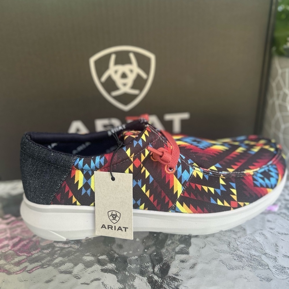 NWT- Ariat- Multicolor Mens size 10W slip ons